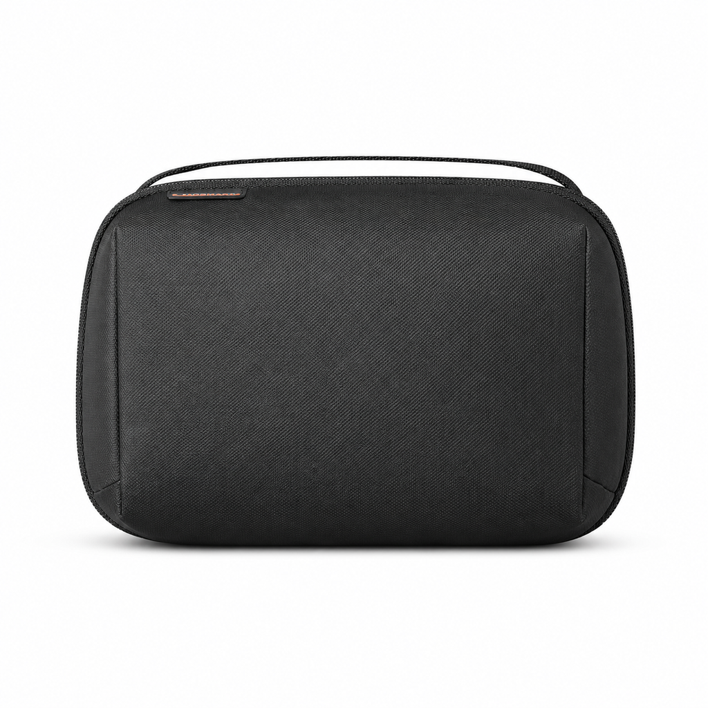 PackLite Cable & Tech Organizer Pouch open clamshell with elastic cable loops