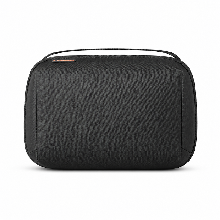 PackLite Cable & Tech Organizer Pouch open clamshell with elastic cable loops