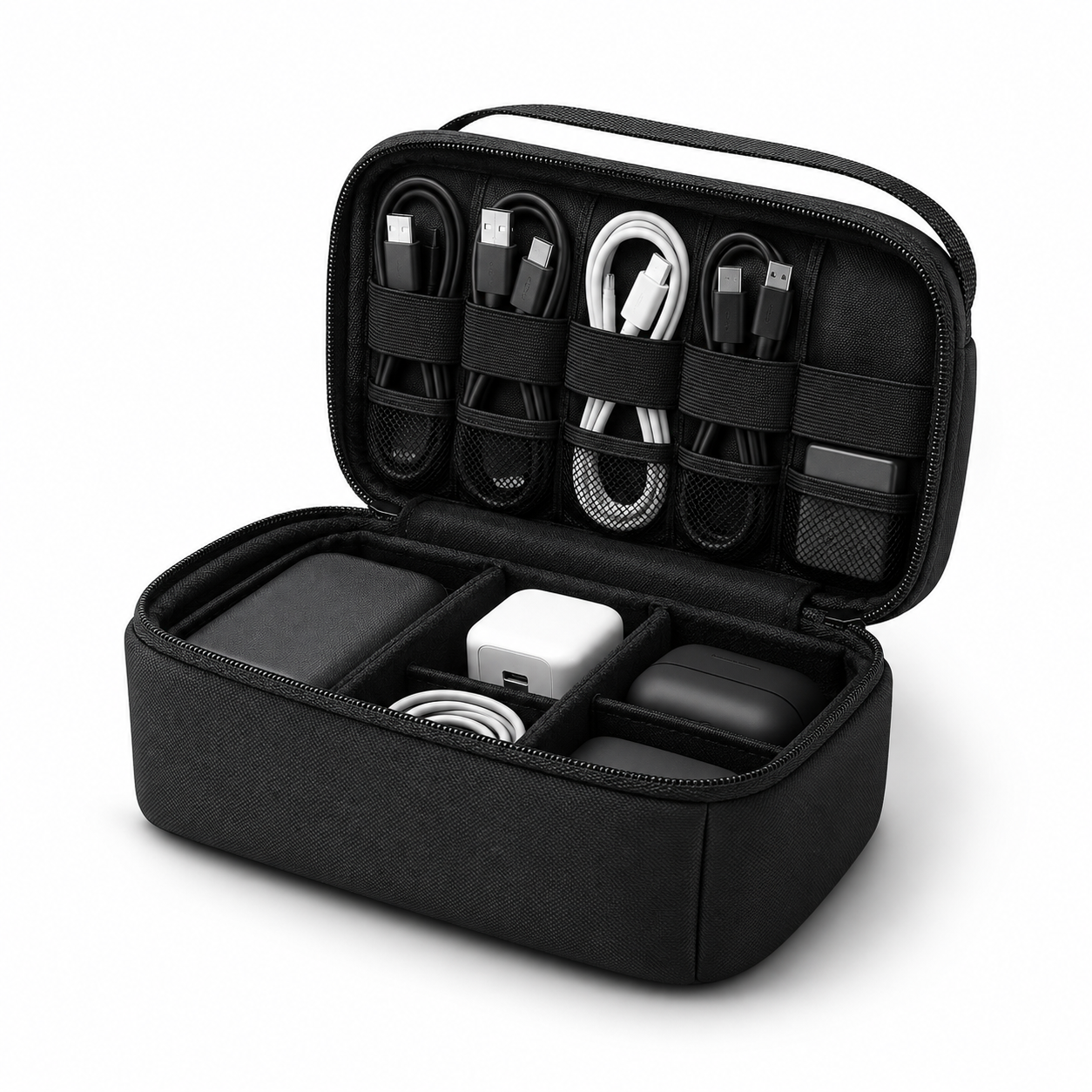 PackLite Cable & Tech Organizer Pouch holding chargers, cables and power bank