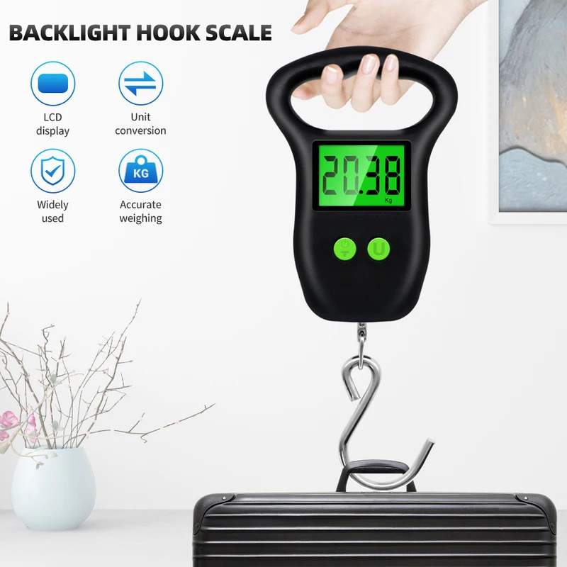 PackLite Luggage Scale weighing a suitcase by the handle