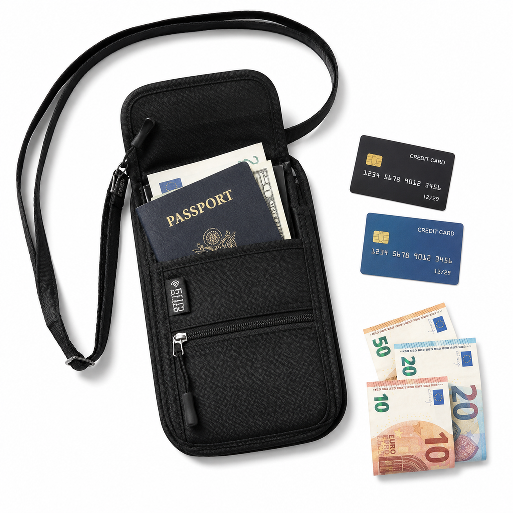 PackLite Neck Wallet & RFID Passport Sleeve, waterproof travel document holder
