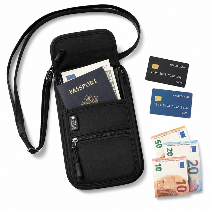 PackLite Neck Wallet & RFID Passport Sleeve, waterproof travel document holder