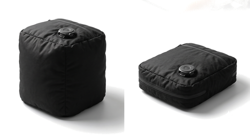 PackLite AirCube 20L shown full and compressed, black