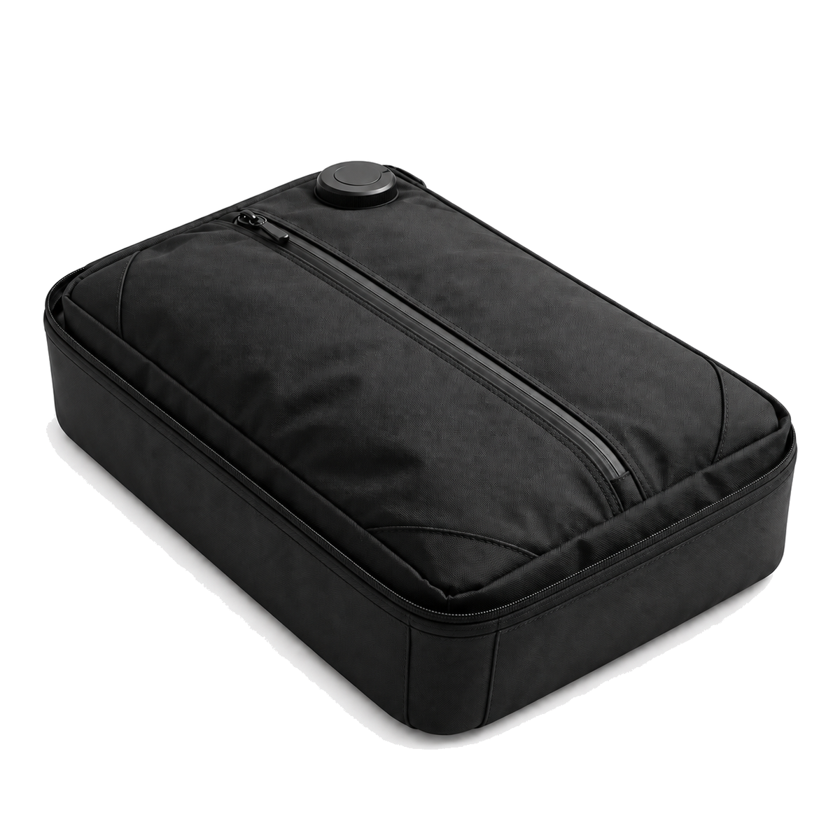 PackLite AirCube 20L compression bag, angled view, black