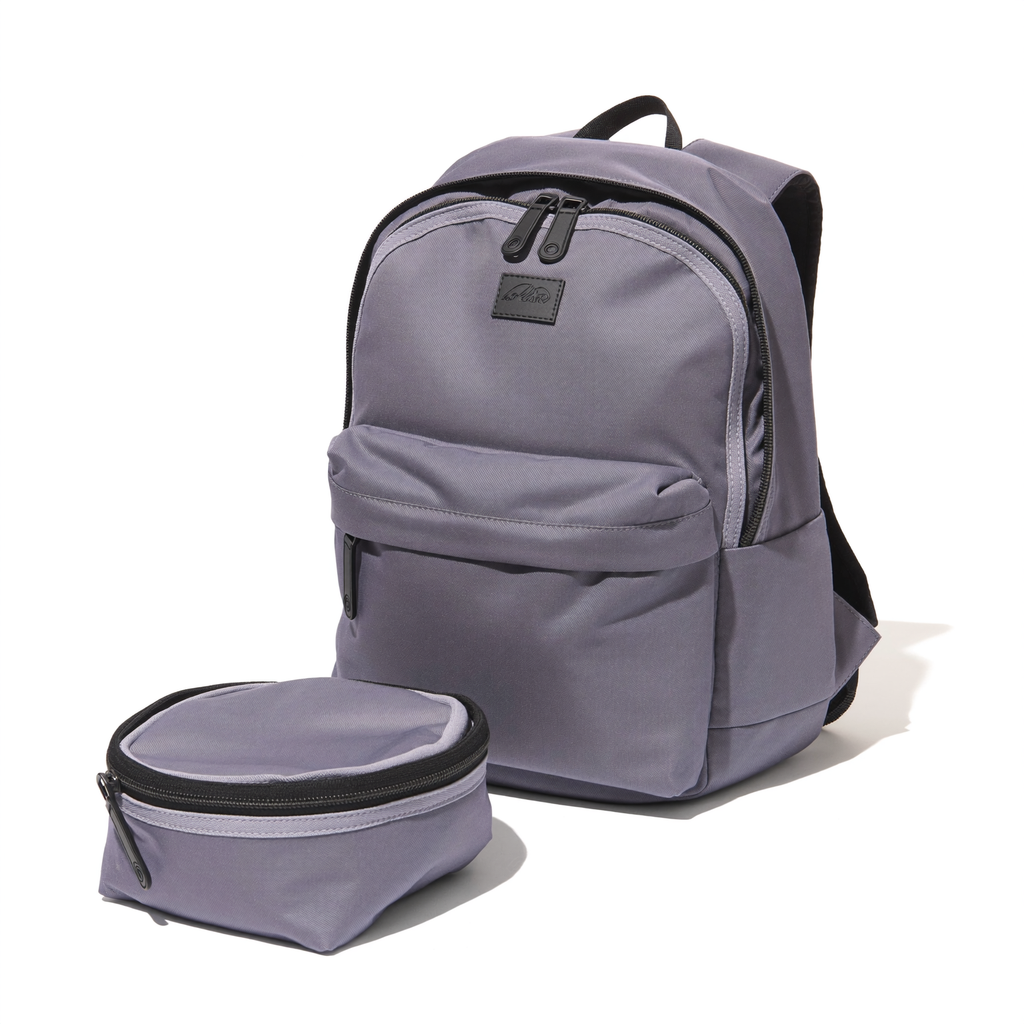 PackLite Packable Daypack in slate gray with its folded pouch on white background